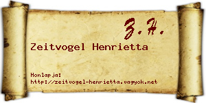 Zeitvogel Henrietta névjegykártya