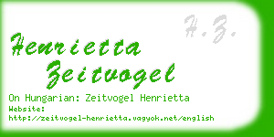 henrietta zeitvogel business card